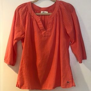 Vineyard vine coral blouse